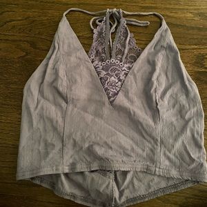 Violet colored lace cami